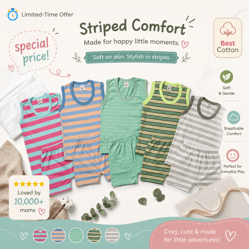Kids Color Stripe Set – Pack of 5