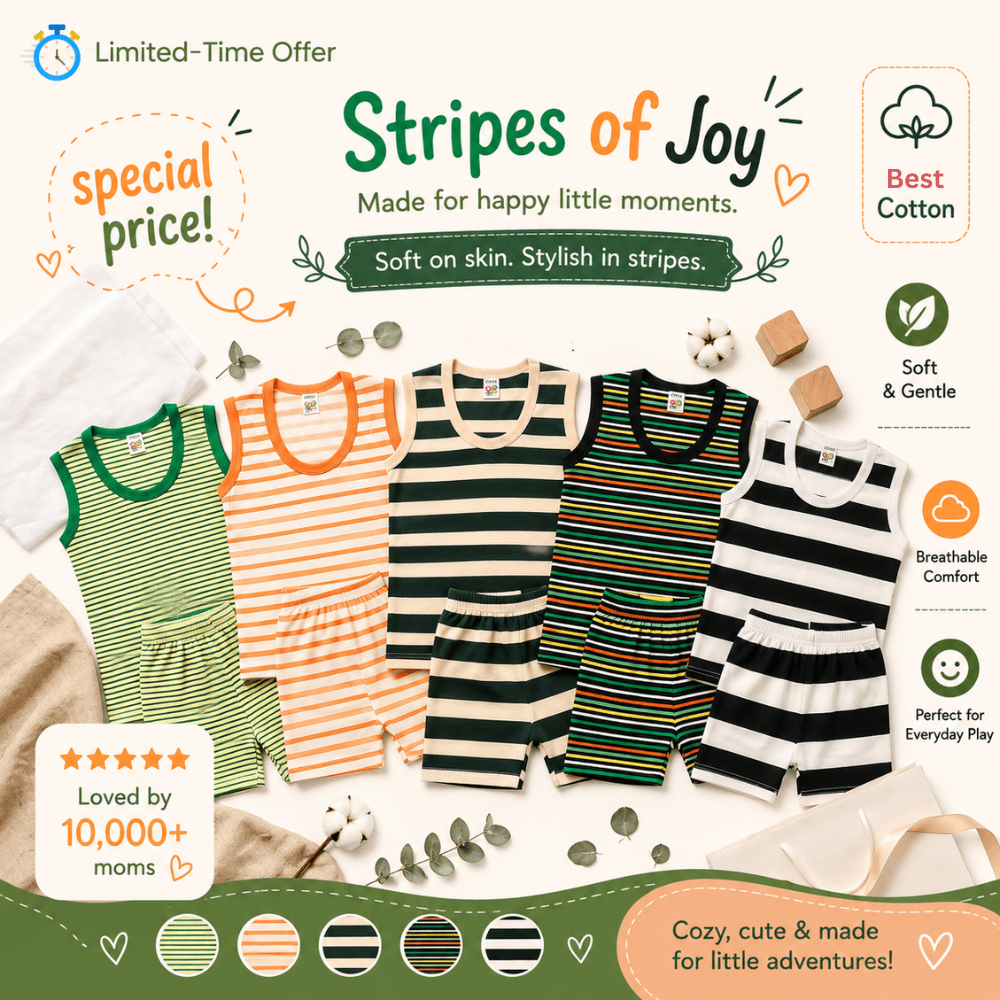 Kids Color Stripe Set – Pack of 5