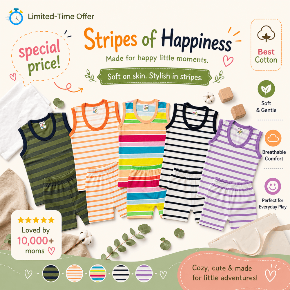 Kids Color Stripe Set – Pack of 5
