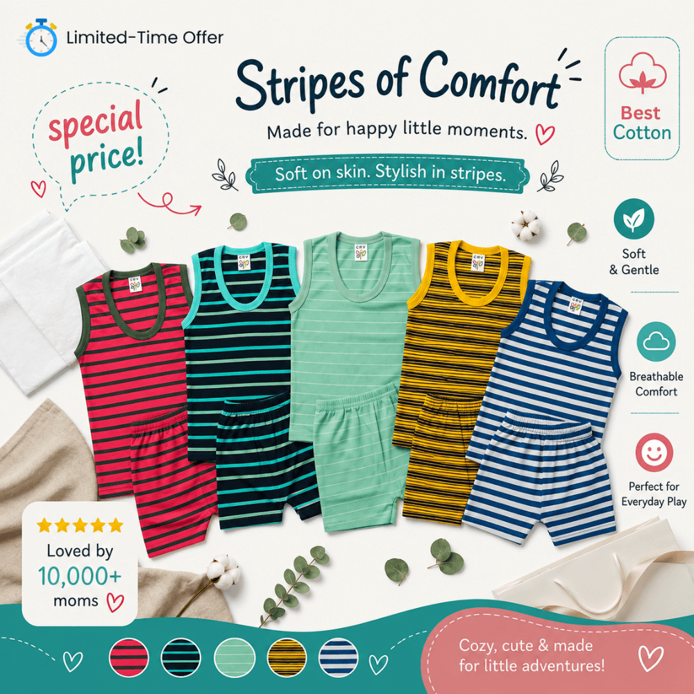 Kids Color Stripe Set – Pack of 5