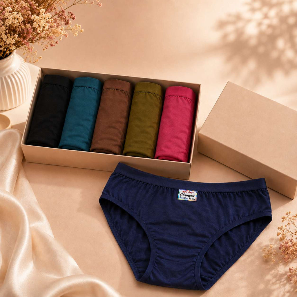 New Day Ladies Glamour Panties – Cotton Women's Innerwear Combo Pack of 5