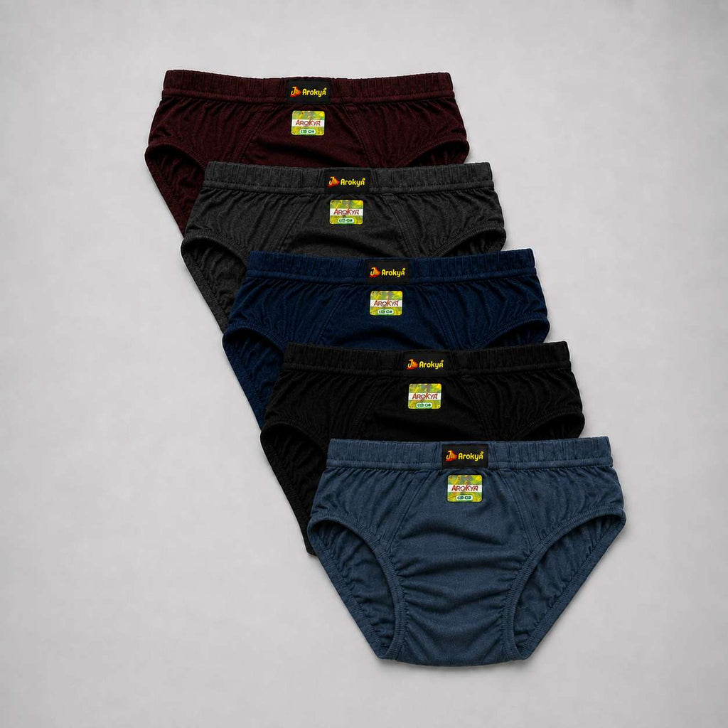 Arokya Men's Brief – Cotton Men's Innerwear Combo Pack of 5