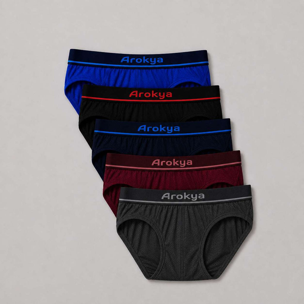 Arokya Men's Brief – Cotton Men's Innerwear Combo Pack of 5